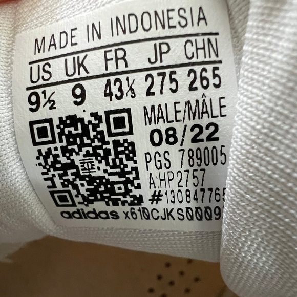 Adidas ALPHABOOST V1 SHOES sneakers Cloud White Blue Fusion Bright Red 9.5 - Picture 9 of 9